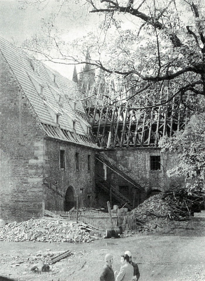 Abbildung der Baustelle Waidspeicher aus dem Jahr 1985